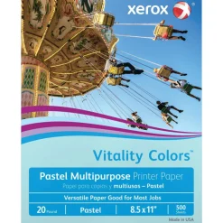 Xerox Vitality Colors Multi-Use Printer & Copy Paper, 1 Ream, Blue, Letter (8.5