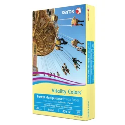 Xerox Vitality Colors Multi-Use Printer & Copy Paper, 1 Ream, Yellow, Legal (8.5" x 14"), 500 Sheets Per Ream, 20 Lb, 30% Recycled