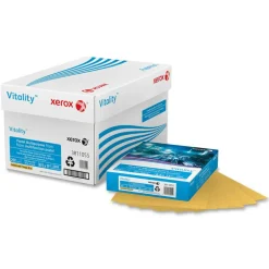 Xerox Vitality Colors Multi-Use Printer & Copy Paper, 1 Ream, Goldenrod, Letter (8.5" x 11"), 500 Sheets Per Ream, 20 Lb, 30% Recycled