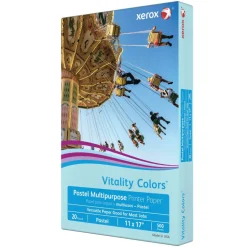 Xerox Vitality Colors Multi-Use Printer & Copy Paper, 1 Ream, Blue, Ledger (11" x 17"), 500 Sheets Per Ream, 20 Lb, 30% Recycled