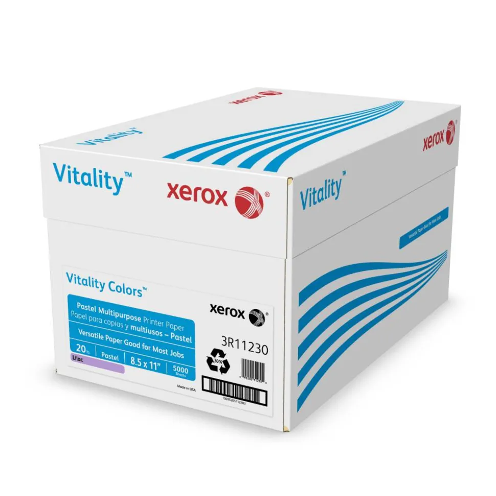 Xerox Vitality Colors Pastel Multi-Use Printer & Copy Paper, 10 Reams, Salmon, Letter (8.5" x 11"), 5000 Sheets Per Case, 20 Lb, 30% Recycled
