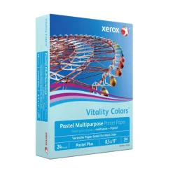 Xerox Vitality Colors Pastel Plus Color Multi-Use Printer & Copy Paper, 1 Ream, Blue, Letter (8.5" x 11"), 500 Sheets Per Ream, 24 Lb, 30% Recycled