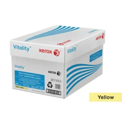 Xerox Vitality Pastel Color Multi-Use Printer & Copy Paper, 10 Reams, Yellow, Letter Size, 5000 Sheets Per Case, 20 Lb, 30% Recycled - 3R11053-CT