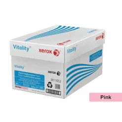 Xerox Vitality Pastel Color Multi-Use Printer & Copy Paper, 10 Reams, Pink, Letter Size, 5000 Sheets Per Case, 20 Lb, 30% Recycled - 3R11052-CT