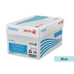 Xerox Vitality Pastel Color Multi-Use Printer & Copy Paper, 10 Reams, Blue, Letter Size, 5000 Sheets Per Case, 20 Lb, 30% Recycled - 3R11050-CT