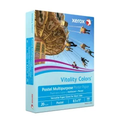Xerox Vitality Pastel Color Multi-Use Printer & Copy Paper, 400 Reams, Blue, Letter (8.5" x 11"), 200000 Sheets Per Pallet, 20 Lb