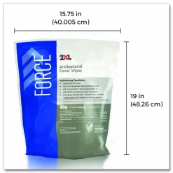 2XL FORCE Disinfecting Wipes Refill, 1-Ply, 6 x 8, Unscented, White, 900/Pack, 4 Packs/Carton