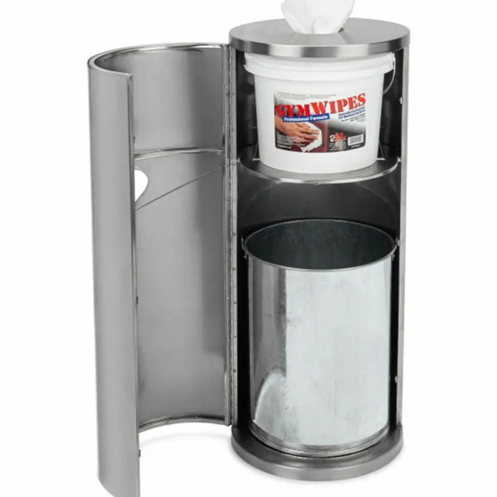 2XL Stainless Steel Stand Wiper Dispenser - Stainless Steel - Stainless Steel - Refillable, Smudge Resistant, Hands-free - 1 Each