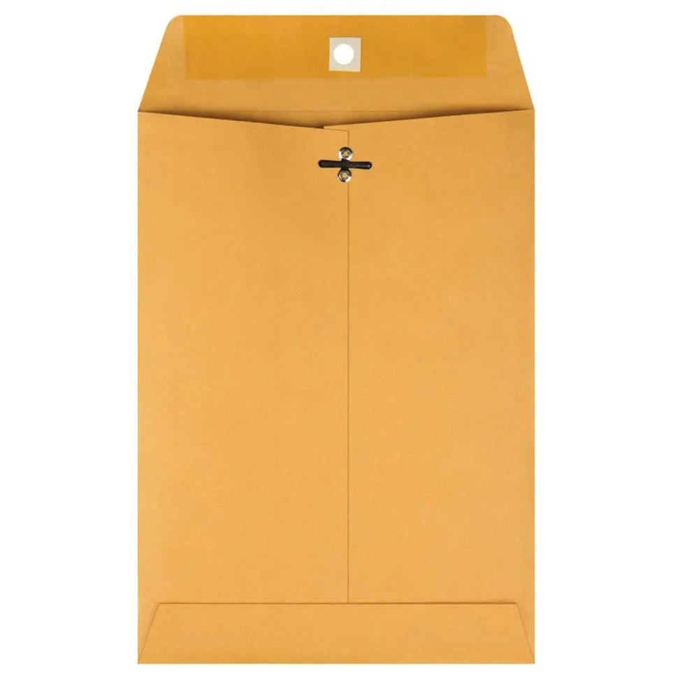 7-1/2" x 10-1/2" Manila Envelopes, Clasp Closure, Brown Kraft, Box Of 100