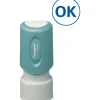 Xstamper Pre-Inked OK Stamp - Message Stamp - OK - 0.63" Impression Diameter - Blue - Recycled - 1 Each