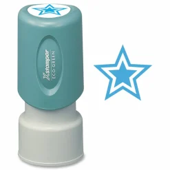 Xstamper Pre-Inked Star Shape Stamp, 65% Recycled, 100000 Impressions, Light Blue