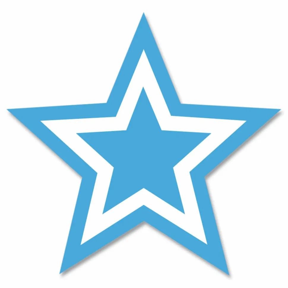 Xstamper Pre-Inked Star Shape Stamp, 65% Recycled, 100000 Impressions, Light Blue