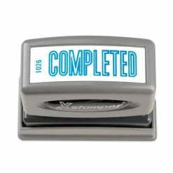 Xstamper One-Color Title Stamp, Pre-Inked, "Completed", Blue