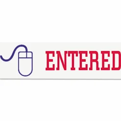 Xstamper Pre-Inked, Re-Inkable Two-Color Title Stamp, "Entered"
