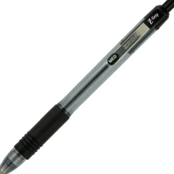 Zebra Pen Z-Grip Retractable Ballpoint Pens, Pack Of 24, Medium Point, 1.0 mm, Clear Barrel, Black Ink