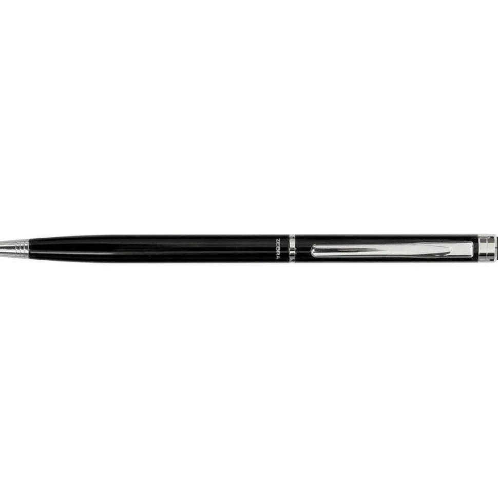 Zebra Pen Retractable Ballpoint Pen With Stylus, Fine Point, 0.7 mm, Black Barrel, Black Ink