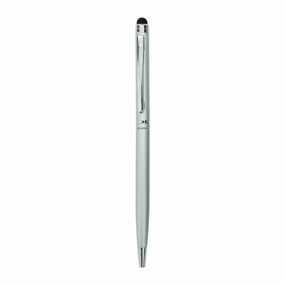 Zebra StylusPen Twist Ballpoint Pen/Stylus, Silver
