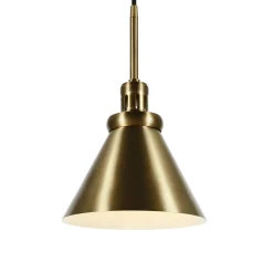 Zeno 8.5" Wide Pendant with Metal Shade in Brass/Brass
