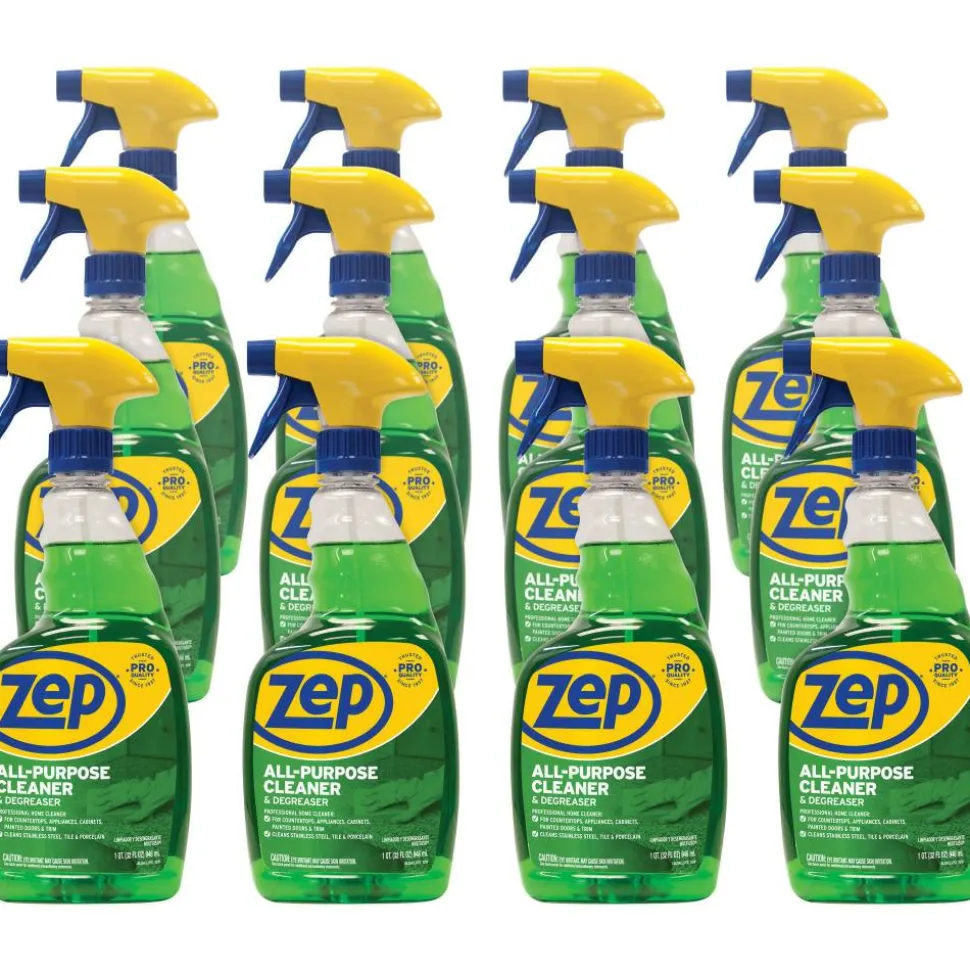 Zep All-Purpose Cleaner/Degreaser - Ready-To-Use - 32 fl oz (1 quart) - Green - 12 / Carton