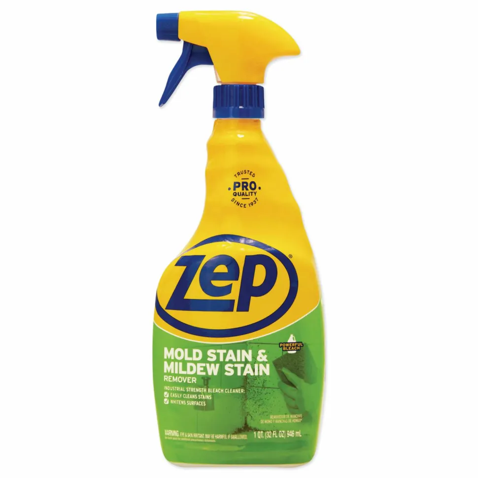 Zep Commercial Mold Stain and Mildew Stain Remover, 32 oz Spray Bottle, 12/Carton
