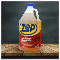 Zep Hardwood & Laminate Floor Cleaner - 128 fl oz (4 quart) - Fresh Scent - Non-sticky - Brown Bottle - 4 / Carton
