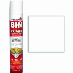 Zinsser BIN Aerosol Primer with Turbo Spray System, Interior, Flat White, 26 oz Aerosol Can, 6/Carton