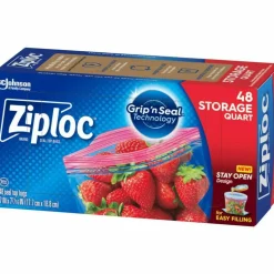 Ziploc Brand Seal Top Quart Storage Bags, 48 Bags