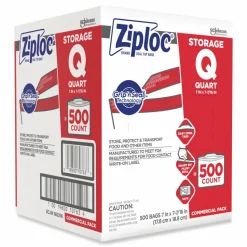 Ziploc Double Zipper Storage Bags, Quart, 7