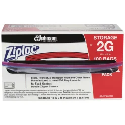 Ziploc Double Zipper Storage Bags, 2 Gallon, 15