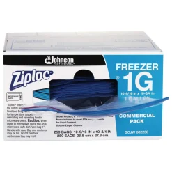 Ziploc Freezer And Storage Bags, 1 Gallon, Box Of 250 Bags