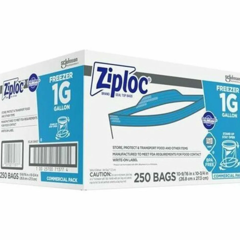 Ziploc Freezer And Storage Bags, 1 Gallon, Box Of 250 Bags