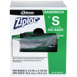 Ziploc Resealable Sandwich Bags, 6.5